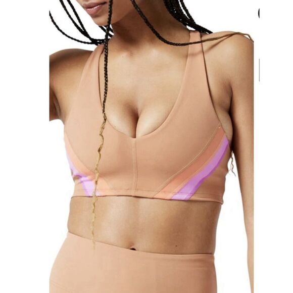 L Space Wyatt Color Block Active Sports Bra - Size L - Multicolor - Picture 1 of 8